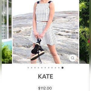 Stella M'Lia "Kate" White & Black Windowpane 2 Piece Dress Skirt Set